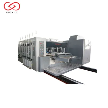 Máquina de impresión de cajas flexográficas corrugadas LX-707N con servocontrol de succión de vacío automática y troqueladora