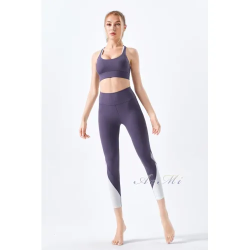 Pantalones de yoga de ocho puntos, sostén de yoga, transpiración, adelgazamiento,Código de estilo: AOWX124CK184