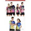 7329/7330# Bedruckte Badminton-Uniformen/Tennis-Uniformen für Männer und Frauen, atmungsaktives Netz, super Schweiß, einteiliges Drucken und Färben verblassen nicht!