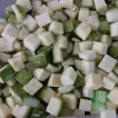 Cubes de courgettes vertes surgelées