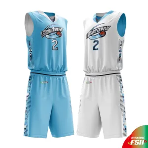 Sky Blue Reverse Basketball Jersey Sublimation Print