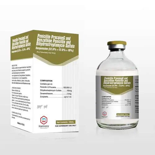 Penicilina procaína G y suspensión de penicilina benzatínica y sulfato de dihidroestreptomicina （12,5% + 12,5% + 16%）