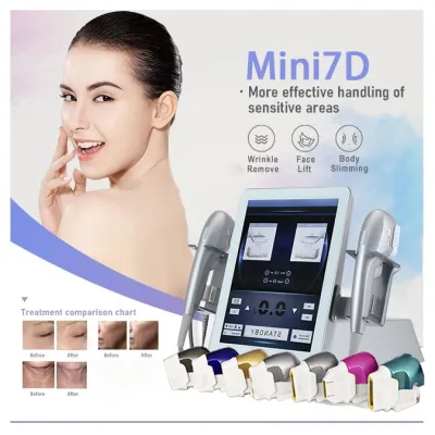 Latest Korean Technology Portable 7D Hifu Face Lifting Skin Tightening Wrinkle Removal Body Slimming Beauty Machine