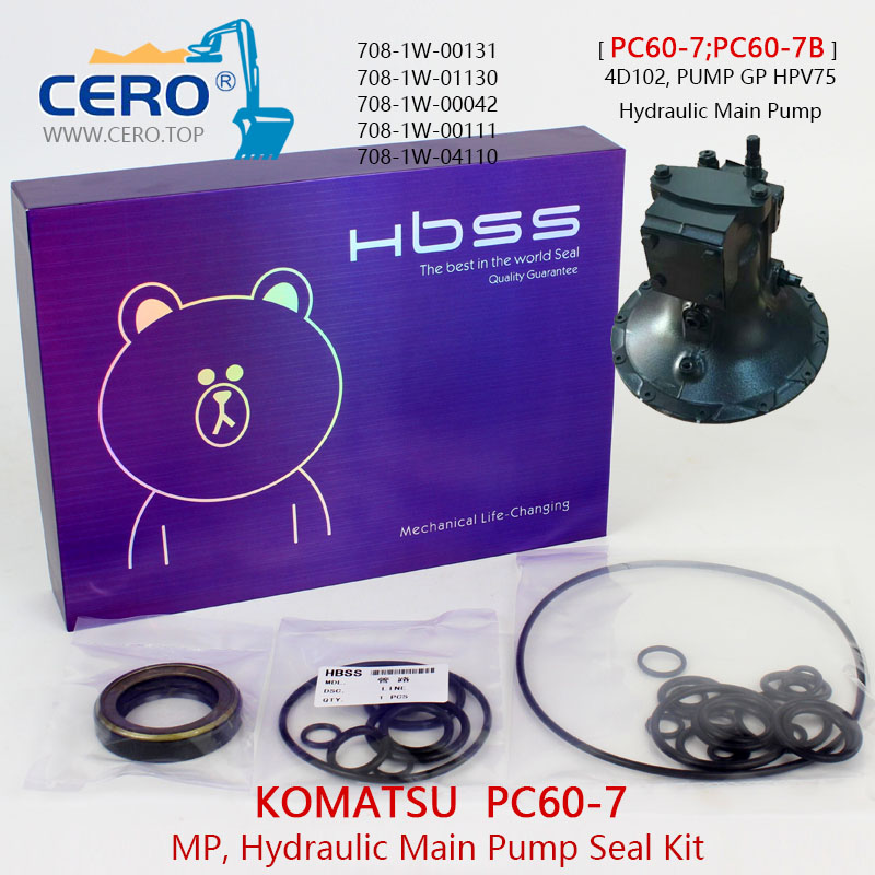 Komatsu PC60-7 Main Pump Seal Kit HPV75 708-1W-00131 708-1W-00111