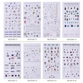 10 sheets/set Small Flower Decal Nail Art Stickers Dried Flowers 3D Nail Sticker Floral Flower Nail decals Blooming Nail Sticker
