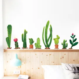 The Cactus Decor Wall Sticker Border Waterproof Removable