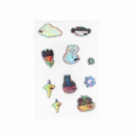 Holographic Epoxy Sticker Sparkly 10pieces in a group