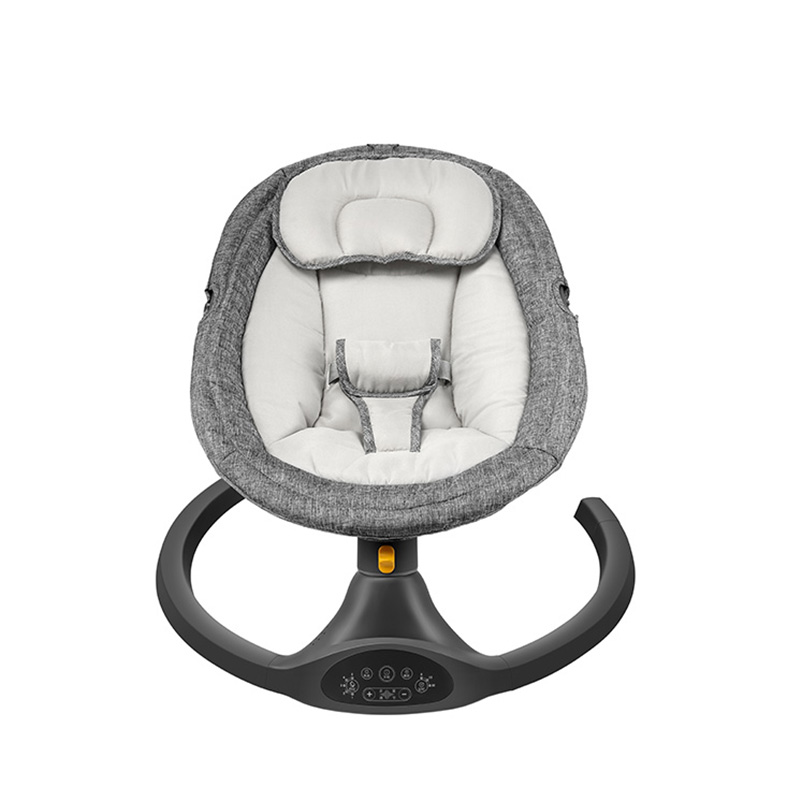 Manos libres Oscilación eléctrica Reclinación del bebé Cunas Oscilación de asiento lavable de tela Silla mecedora infantil