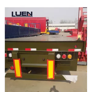 LUEN 3 Axle Flatbed Platform Container Carrier Good Price 