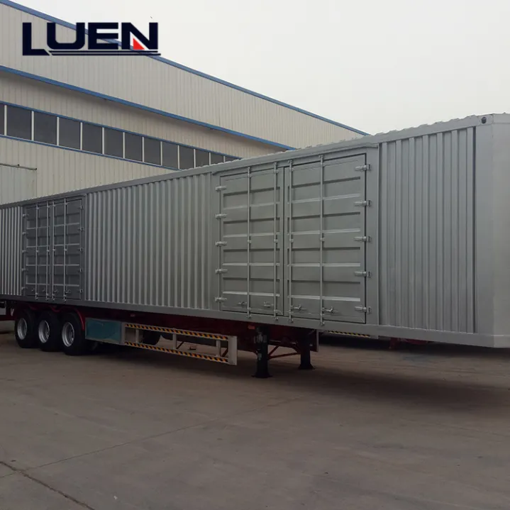 Venta caliente Camión de remolque de caja de carga para el transporte de carga seca Semi remolque