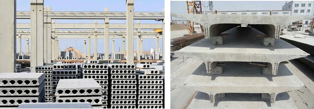Produção de lajes pré-fabricadas de concreto protendido e lajes de núcleo oco com fios de PC