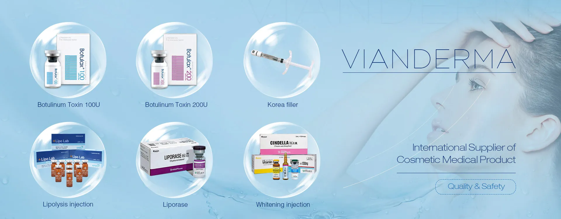 VIANDERMA - Internationale leverancier van cosmetische medische producten
