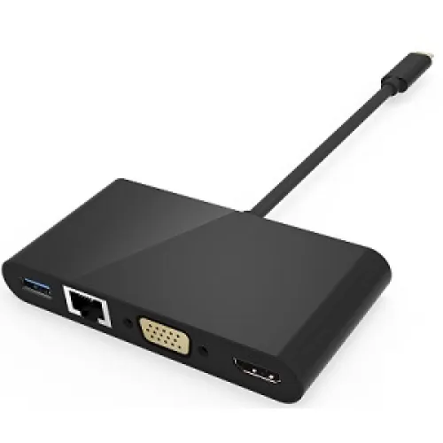 UC0903 4 Ports USB-C Hub  Dual Display HDMI + VGA