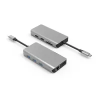 Hub USB-C 10 ports UC0211  Triple Display HDMI + HDMI + DP