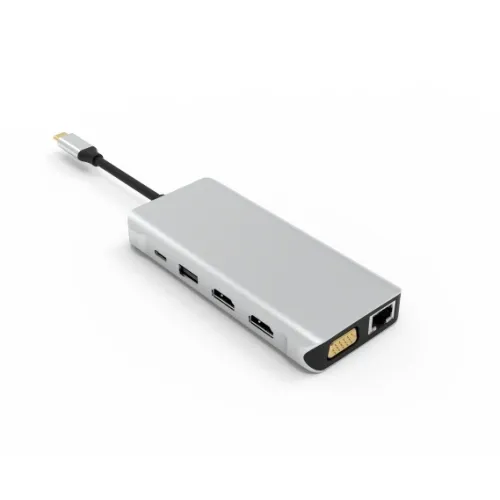 UC0214  12 Ports USB-C Hub  Triple Display HDMI + HDMI + VGA