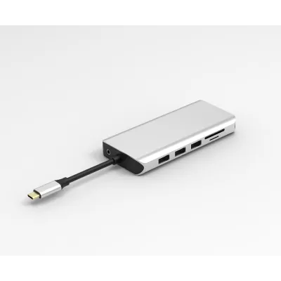 UC0215 USB-C-Hub mit 12 Anschlüssen  Dual HDMI