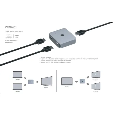 Commutateur bidirectionnel HDMI WD0201