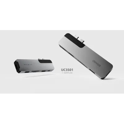 UC3501 7 Anschlüsse USB-C Hub MST  for MacBook only   Dual HDMI