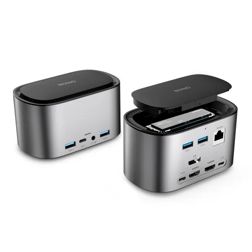 UC2302  Triple Display (HDMI+HDMI+DP)  USB-C Docking Station with M.2 NVMe/SATA SSD Enclosure
