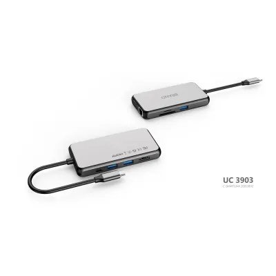 Hub USB-C 10 ports UC3903  Dual Display HDMI + VGA