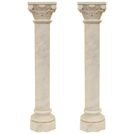 Chine colonne de jardin en pierre pilier romain en marbre d'usine