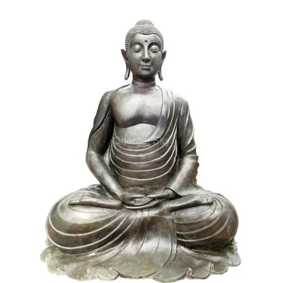 Grande statue de Bouddha en bronze japonais