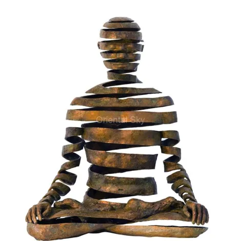 Estilo abstrato estátua de ioga em tamanho natural