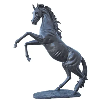 Sculpture en métal de statue de cheval d'élevage en bronze grandeur nature