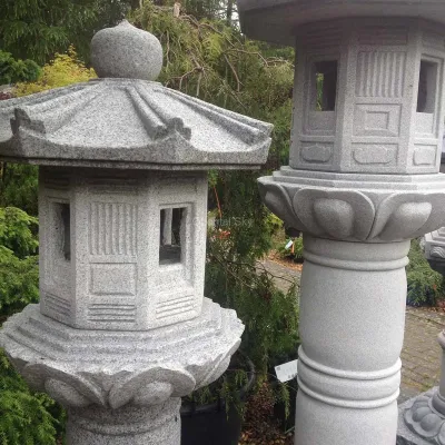 Linterna de piedra de granito de estilo japonés para decoración de jardines