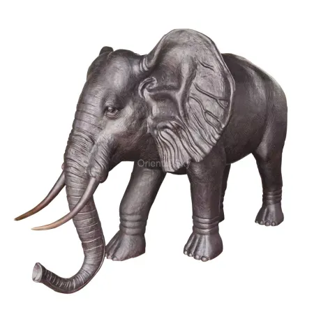 Estatua de elefante de bronce de tamaño natural
