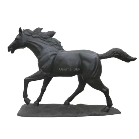 Sculpture de cheval de course en bronze grandeur nature