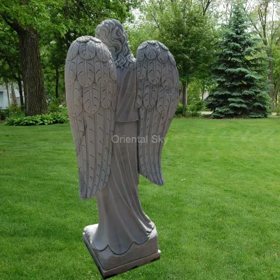 Weißer Marmorstein weiblicher Engel mit Bibelstatue für Kirche