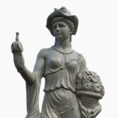 Italie antique marbre blanc dame statue pierre femme sculpture