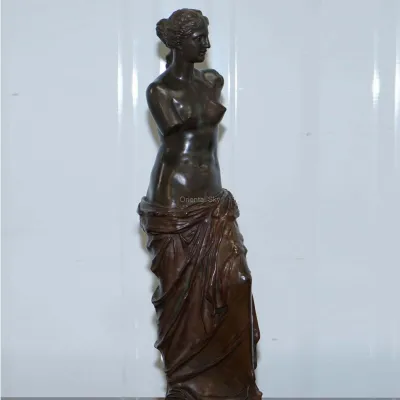 Escultura de mujer de metal de estatua de Venus de bronce de tamaño natural