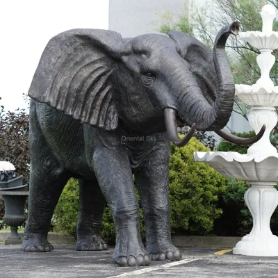 Scultura animale in metallo a grandezza naturale con statua di elefante in bronzo personalizzato