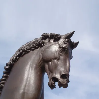 Sculpture extérieure d'étalon en métal de statue en bronze de grand cheval