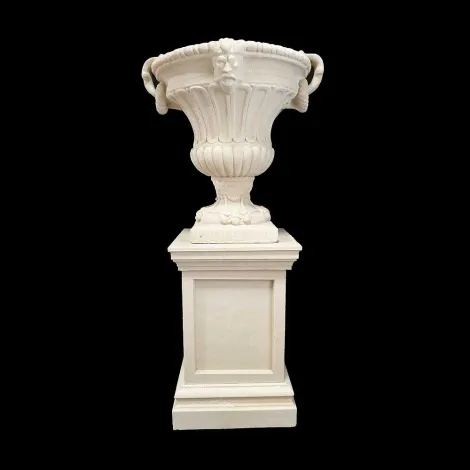 Grand vase de jardin pot de fleur en pierre de marbre extérieur