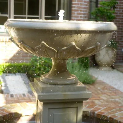 Fuente de piedra de mármol al aire libre con lavabo grande para decoración de jardines