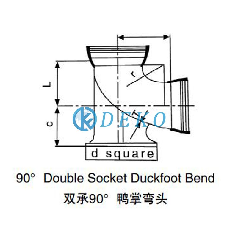 90 ° διπλή υποδοχή Duckfoot Bend