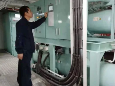 Debugging of marine screw chiller and air handling units on board