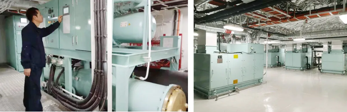 Debugging of marine screw chiller and air handling units on board