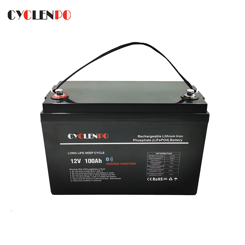 Batería de iones de litio LiFePO4 autocalentada 12V 100Ah