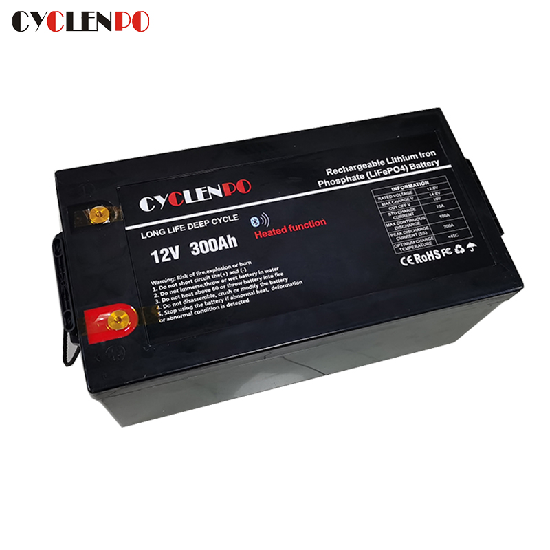 With Self Heated LiFePO4 12V 300Ah LFP Battery Pack