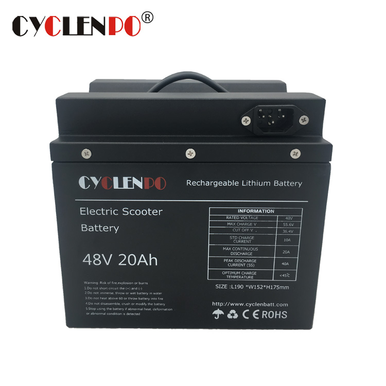 Lange Lebensdauer 48V 20Ah Lifepo4 Batterie für Elektroroller und Motorrad