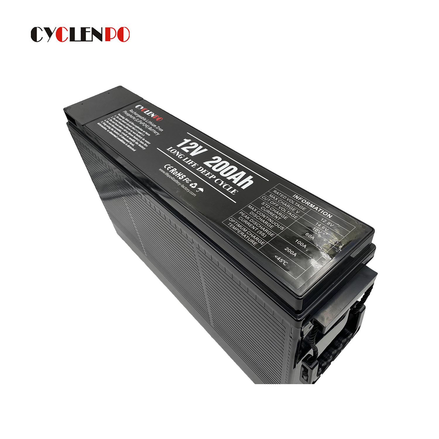 Deep Cycle LiFePO4 12V 100Ah batteripakke med BMS