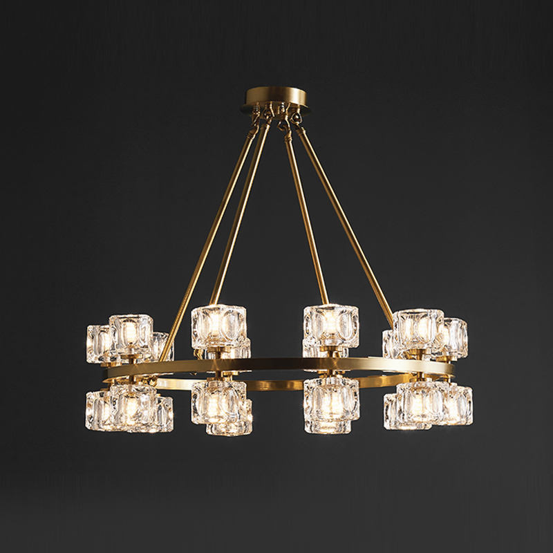 American copper crystal chandelier