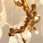 Copper tree branch glass chandelier