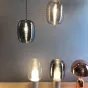 Lámpara colgante de cristal ahumado ámbar LED moderna personalizada