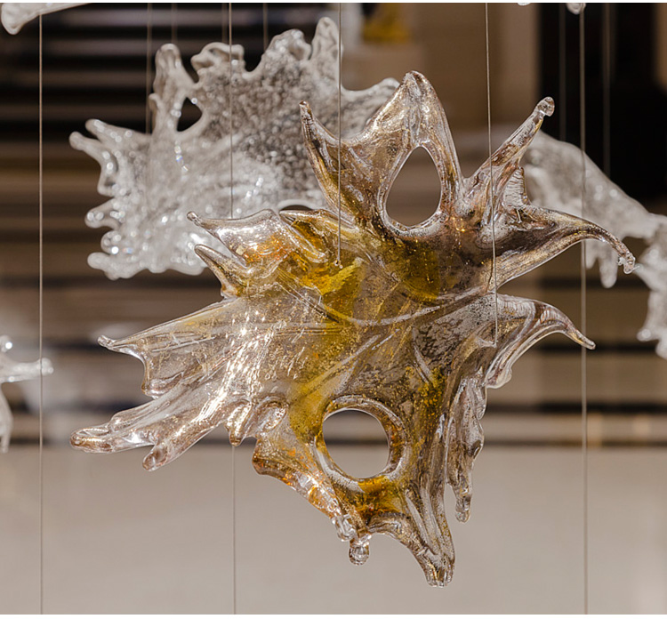 Maple Leaf Art Glass for Big Chandeliers