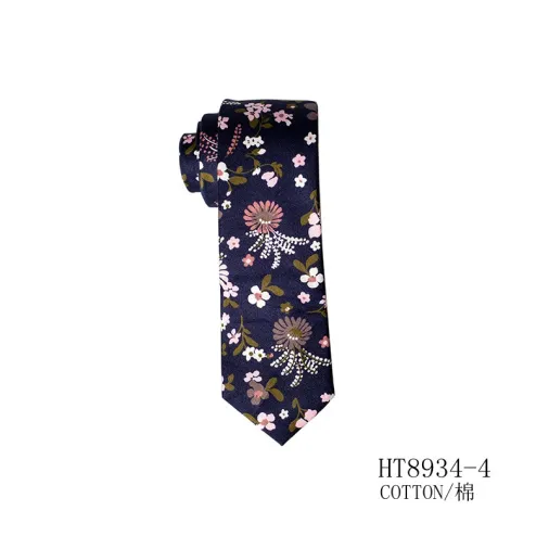 Hot sales online fashionable floral cotton tie for men bridegroom wedding tie